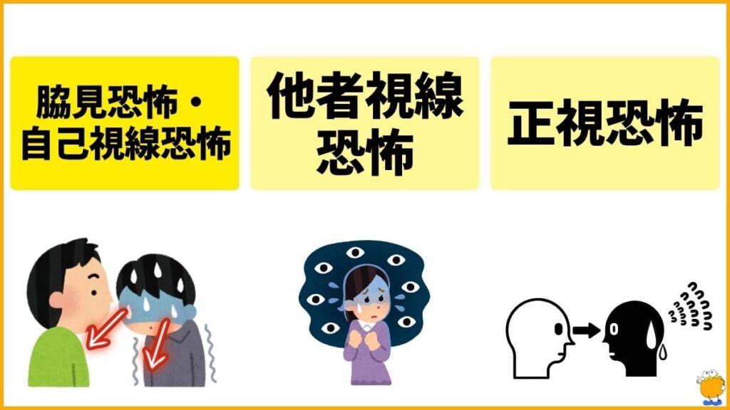 視線恐怖症の3つのタイプ