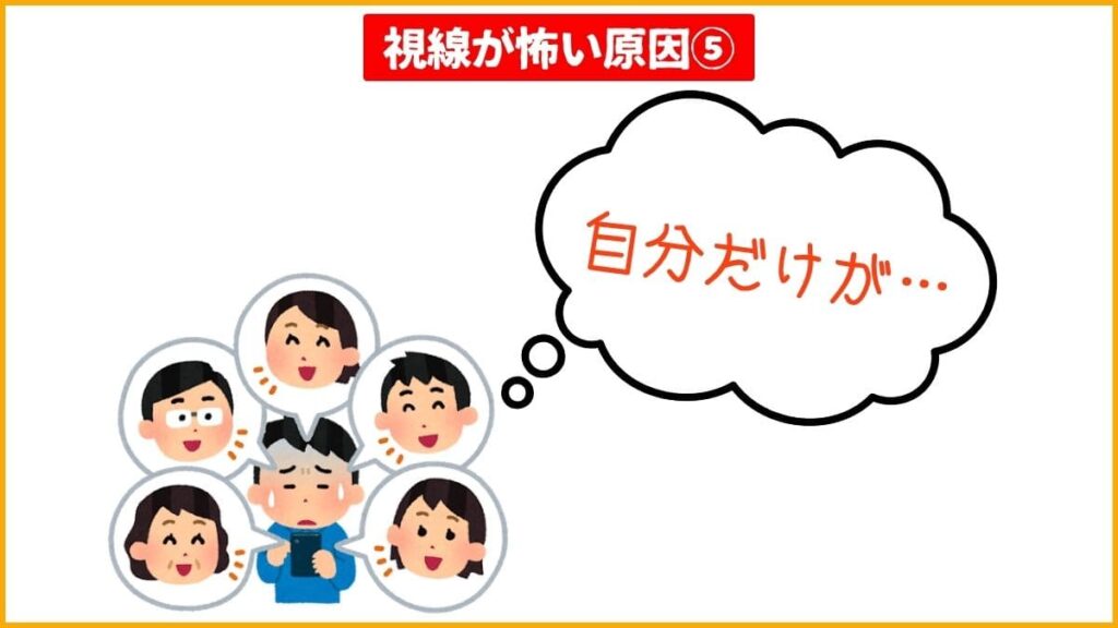 原因⑤他者との社会的比較が劣等感と視線への恐怖につながる