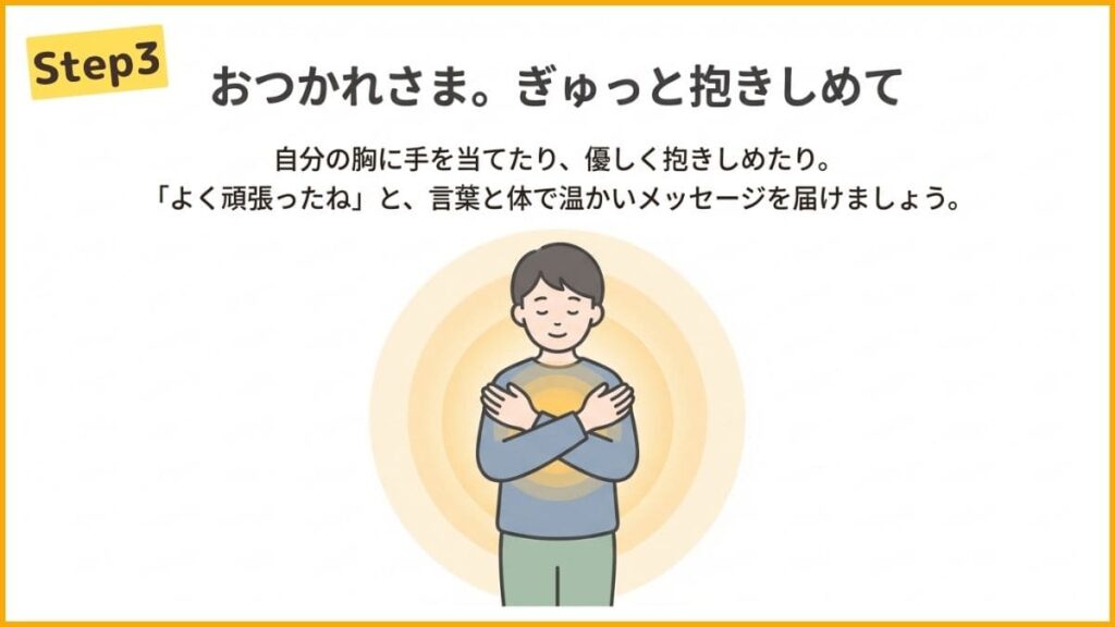 ステップ3：自分に優しい言葉とぬくもりを贈る