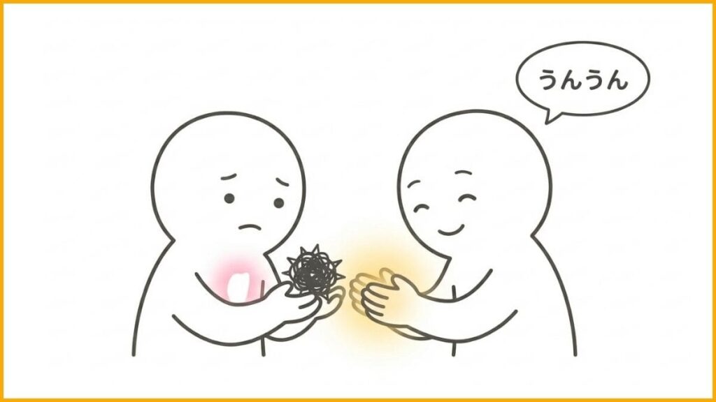 ステップ③：信頼できる人に軽く打ち明けてみる