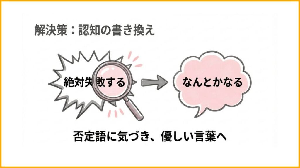 【改善策】思考の癖に気づき、少しだけ優しい言葉に置き換える