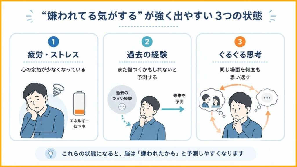 「嫌われてる気がする」が強く出やすい人の3つの状態・特徴